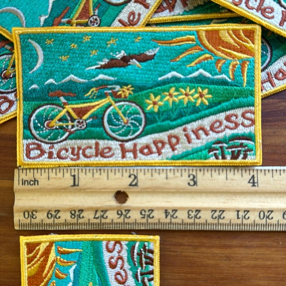 Bicycle Happiness patch SUNDAY RIDE artwork-sew on iron on supports education! - Picture 4 of 6